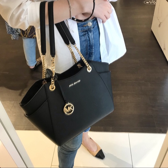 NWT Michael Kors Jet Set Travel Black JST tote bag - Picture 3 of 5